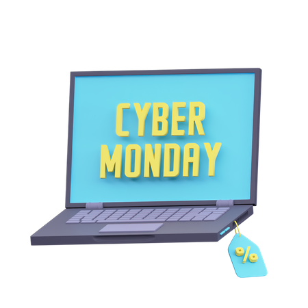 Cyber Monday Sale 3D Illustration
