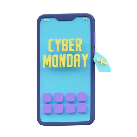 Cyber Monday Sale 3D Illustration