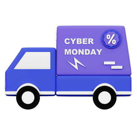 Cyber Monday Shipping Truck  3D Icon