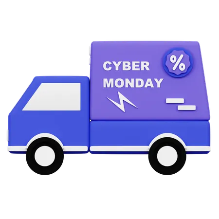 Cyber Monday Shipping Truck  3D Icon