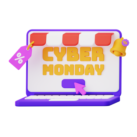 Cyber Monday Shopping  3D Icon