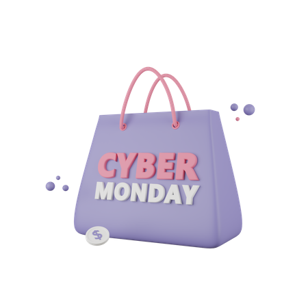 Cyber Monday Shopping Bag 3D Icon