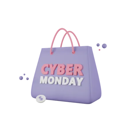 Cyber Monday Shopping Bag  3D Icon