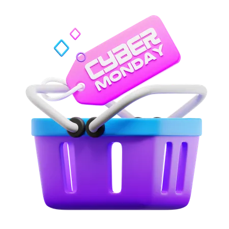 Cyber Monday Shopping Cart  3D Icon