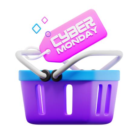 Cyber Monday Shopping Cart  3D Icon