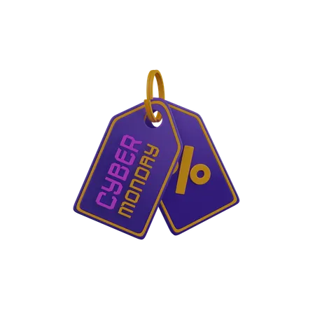 Cyber Monday Tag  3D Icon