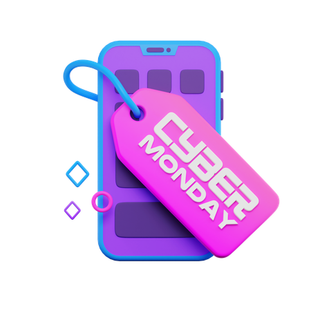 Cyber Monday-Tag-Label auf dem Telefon  3D Icon