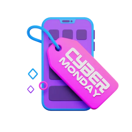 Cyber Monday-Tag-Label auf dem Telefon  3D Icon