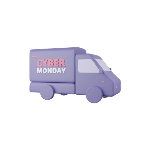 Cyber Monday Truck 3D Icon