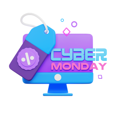 Cyber Monday-Verkaufsmonitorbildschirm  3D Icon