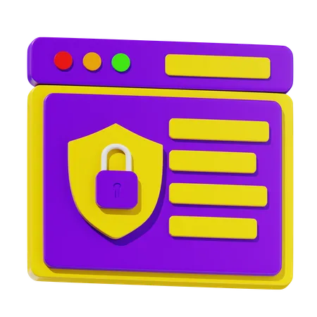 La cyber-sécurité  3D Icon