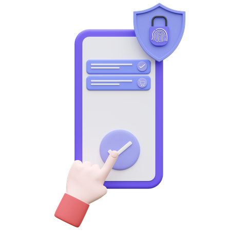 Cybersécurité pour smartphone  3D Icon