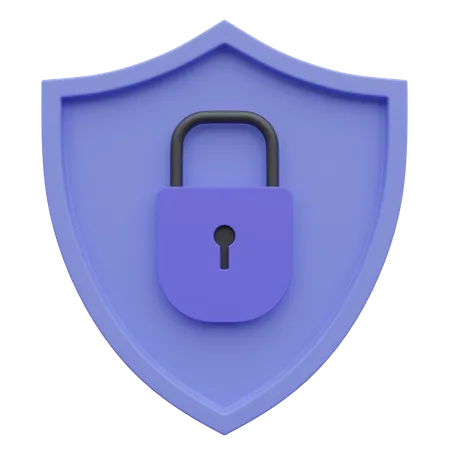 Cybersécurité, protéger le bouclier  3D Icon