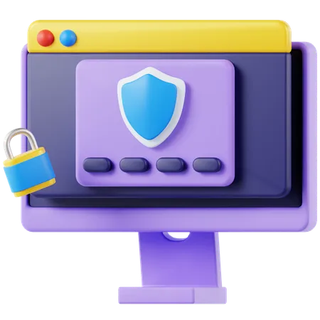 Cyber Security 3 D Icon 3D Icon