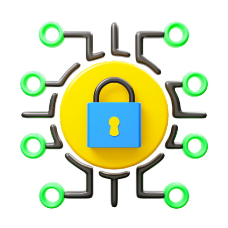 Cyber security network  3D Icon