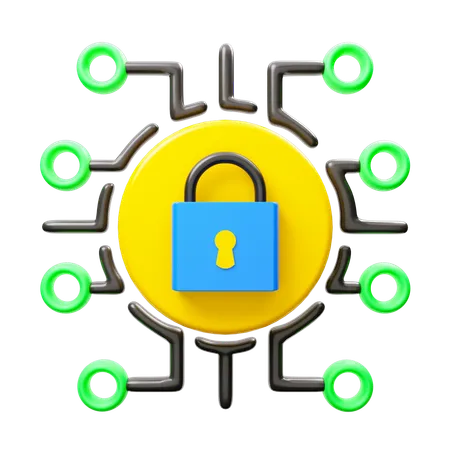 Cyber security network  3D Icon