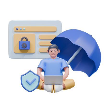 Cyber Security Shield  3D Icon
