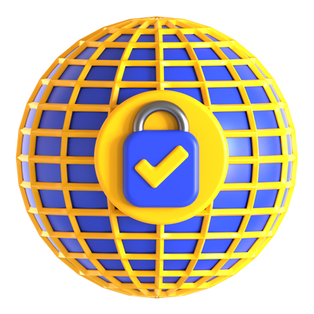 Cyber Security Worldwide  3D Icon