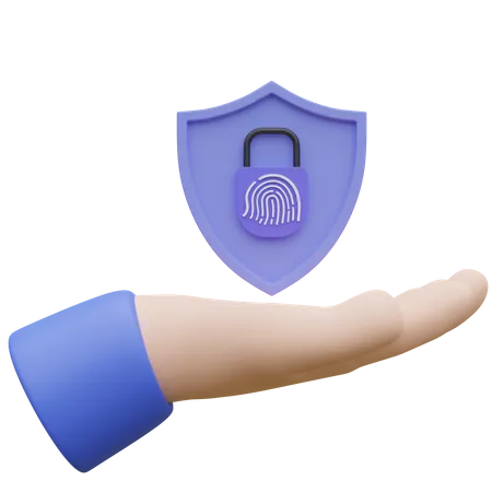 Cyber security,protect shield  3D Icon