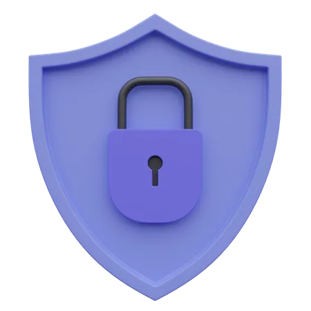 Cybersicherheit, Schutzschild  3D Icon