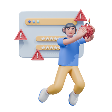 Cyber-virus détecté  3D Icon