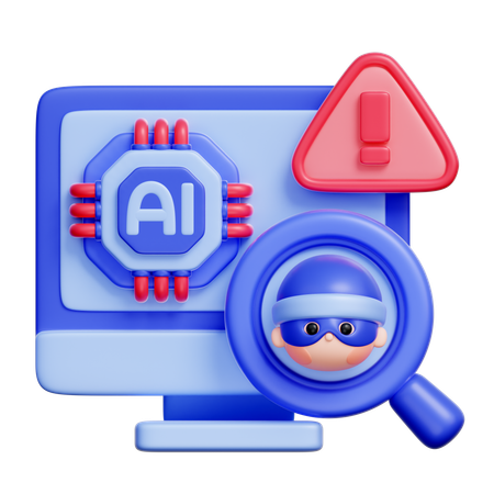Cybersécurité alimentée par l'IA  3D Icon