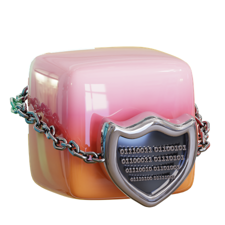 Verrouillage des données de cybersécurité  3D Icon