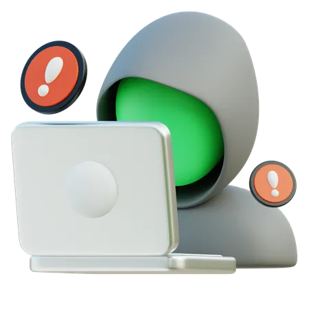 Cybersecurity Alert  3D Icon