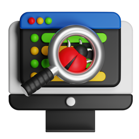 Cybersecurity Malware Scan  3D Icon
