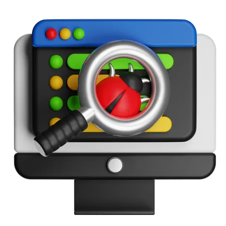 Cybersecurity Malware Scan  3D Icon