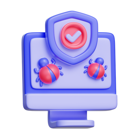 Cybersecurity Monitoring  3D Icon