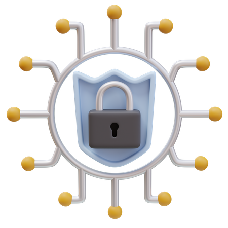 Cybersecurity Network  3D Icon