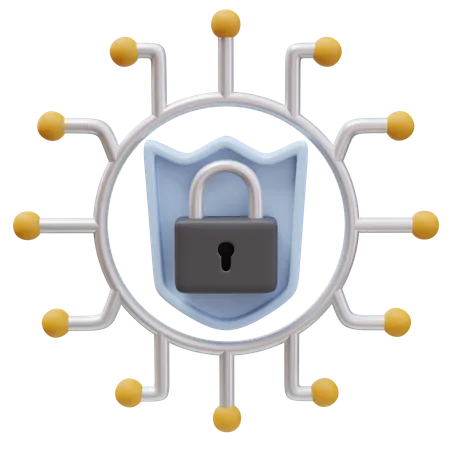 Cybersecurity Network  3D Icon