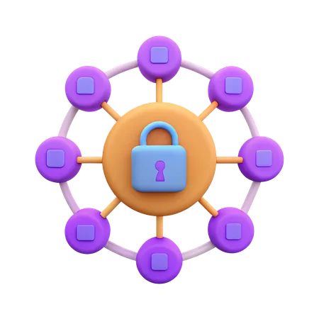 Cybersecurity Network  3D Icon