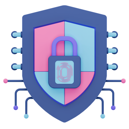 Cybersecurity Shield  3D Icon
