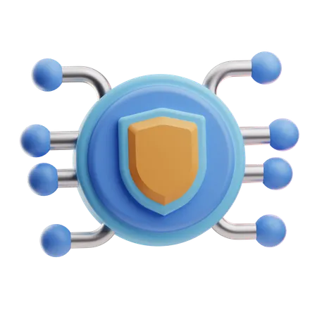 Cybersecurity Shield  3D Icon