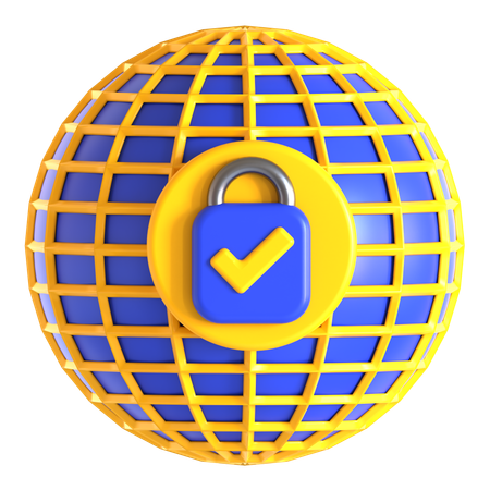 Cybersicherheit weltweit  3D Icon