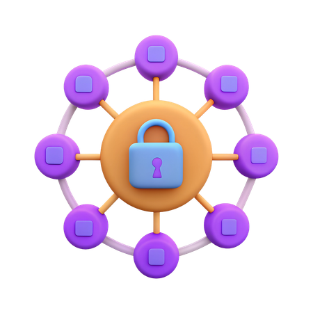 Cybersicherheitsnetzwerk  3D Icon