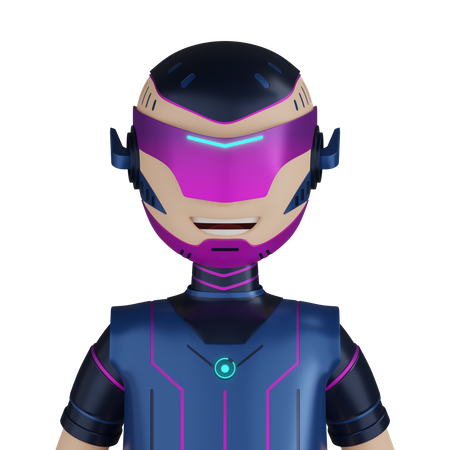 Cyborg Robot Character  3D Icon