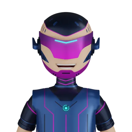 Cyborg Robot Character  3D Icon