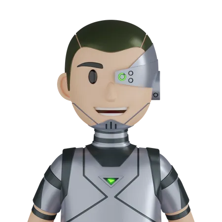 Cyborg Robot Character  3D Icon