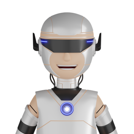 Cyborg Robot Character  3D Icon