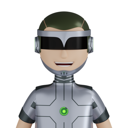 Cyborg Robot Character  3D Icon