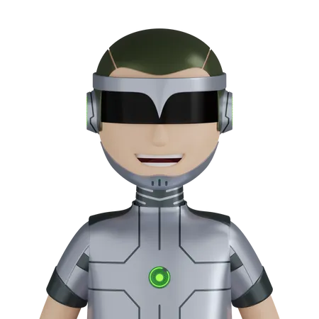 Cyborg Robot Character  3D Icon