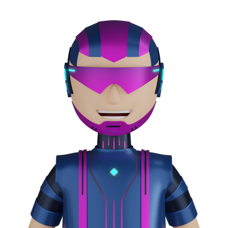 Cyborg Robot Character  3D Icon