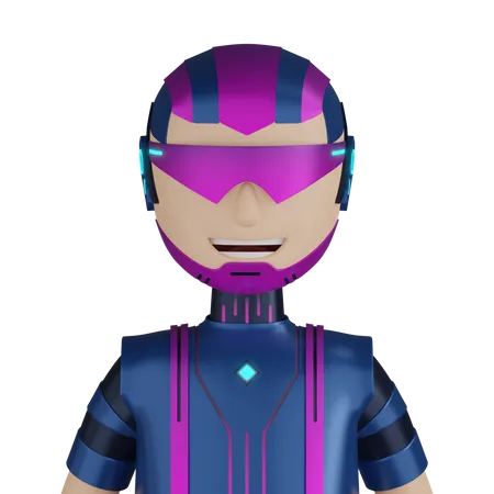 Cyborg Robot Character  3D Icon