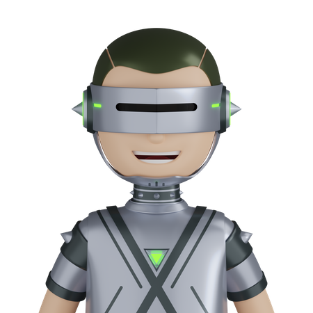 Cyborg Robot Character  3D Icon