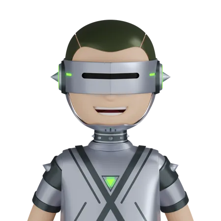 Cyborg Robot Character  3D Icon