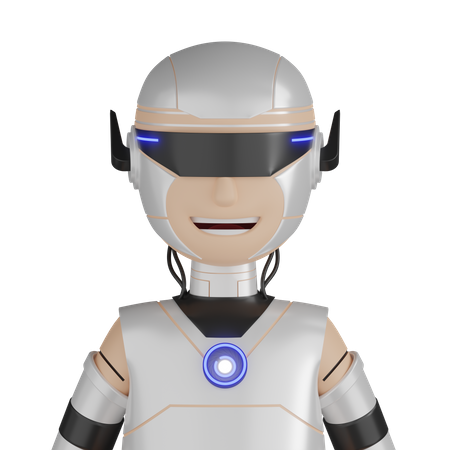 Cyborg Robot Character  3D Icon