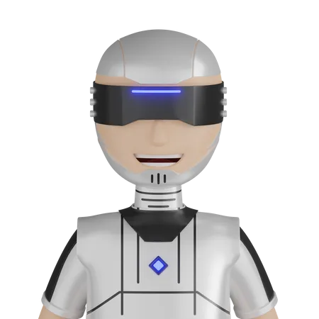 Cyborg-Roboter-Charakter  3D Icon